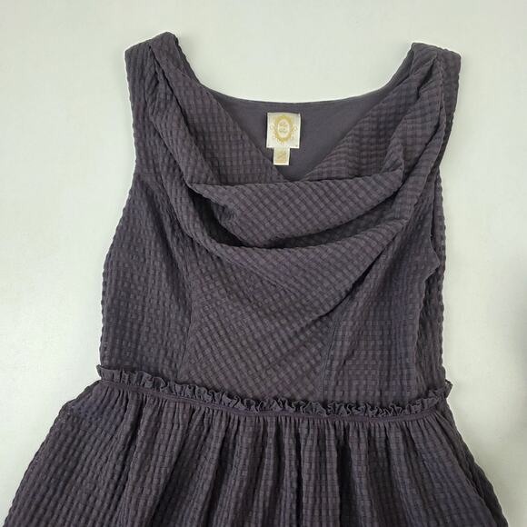 Anthropologie Ric Rac Waffle Weave Textured Plum Dress Medium Sleeveless - Picture 7 of 14